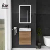 A modern bathroom vanity with a sink, mirror, and toilet. Produktbild-Vorschau