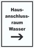Hausanschlussraum Wasser Schild mit Text Richtungspfeil Produktbild-Vorschau 1