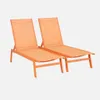 sweeek - 2er-Set Multipositions-Liegen aus Stahl - Orange Produktbild-Vorschau 1