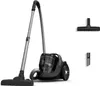 A vacuum cleaner and its accessories are displayed against a white background. Voir les images du produit