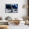 Gerahmtes Poster - Schwarzer Rahmen - Astronaut Mond Erde Produktbild-Vorschau 7