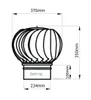 A technical drawing of a chimney cowl with dimensions indicated. Produktbild-Vorschau