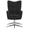 Design Möbel Relaxsessel mit Hocker Schwarz Samt - 2024 Neu Produktbild-Vorschau 3