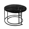 Couchtisch Rund,Satztisch 2er Set,Schwarz Marmor Couchtisch Produktbild-Vorschau 5