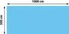 A rectangular blue tarp with dimensions indicated. Produktbild-Vorschau