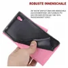 A hand holding a pink phone case, showing the inside of the case. Produktbild-Vorschau