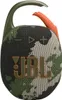 A close-up front view of a JBL Clip 5 portable speaker with a camouflage pattern. Produktbild-Vorschau