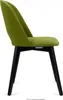 A side view of a green upholstered chair with black wooden legs. Náhled obrázku produktu