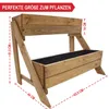 ONBEST Pflanztreppe Holz | 2-stöckig | mit Innenvlies | 2 x Produktbild-Vorschau 3