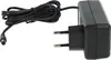 A black power adapter with a coiled cable and a European plug. Produktbild-Vorschau