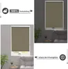 Collage of images showing a roller blind in different settings and highlighting its features. Produktbild-Vorschau