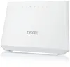 A white Zyxel router is shown from a low angle against a white background. Podgląd zdjęcia produktu