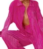 ASKSA Damen 2 Teiler Casual Outfits Sommer Plissee Set Produktbild-Vorschau 2