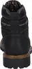 The back view of a black and brown leather boot. Produktbild-Vorschau