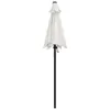 A closed white patio umbrella on a black pole against a white background. Anteprima dell’immagine prodotto