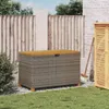 vidaXL Záhradná truhla sivá 110x55x63 cm polyratan akáciové Náhľad obrázku produktu 3