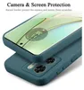 A close-up marketing image showing a teal phone case, highlighting its camera and screen protection features. Produktbild-Vorschau
