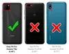 Three phone backs are shown, with a checkmark on the first and X's on the other two, indicating compatibility. Produktbild-Vorschau
