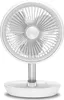 A white and silver desk fan is shown from the front against a white background. Produktbild-Vorschau