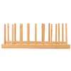 Bamboo Dish Rack Plattenhalter Küche Lagerung Schrank Produktbild-Vorschau 5