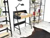 A minimalist desk and shelving unit in a room setting. Náhľad obrázku produktu