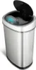 A stainless steel sensor trash can with its lid open. Produktbild-Vorschau
