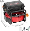 A pipe inspection camera system with a case, coiled cable, and accessories, shown with dimensions indicated. Anteprima dell’immagine prodotto
