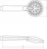 Technical drawing of a shower head with dimensions. Anteprima dell’immagine prodotto