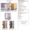 A collage of images showing different styles and colors of folding doors, with accompanying text detailing product features and specifications. Produktbild-Vorschau
