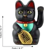 A black lucky cat figurine with a raised paw and a gold coin. Produktbild-Vorschau