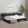 vidaXL Rozkládací postel černá masiv borovice 2x(90x190) cm Náhled obrázku produktu 3