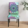 4 Stück Elasthan Stuhlhusse Universelle Boho Gedruckt Produktbild-Vorschau 5