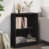 vidaXL Police na knihy černá 60x24x76 cm Materiál na bázi Náhled obrázku produktu 2