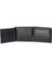 An open black leather wallet against a white background. Produktbild-Vorschau