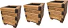 HolzGarden 3 Stück Set Pflanzkübel Holz Rechteckig 25x30x25 Produktbild-Vorschau 1
