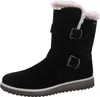 A black boot with fur trim and buckles. Produktbild-Vorschau