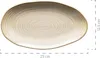 A beige oval plate with a spiral pattern, shown with dimensions indicated by dashed lines and text. Produktbild-Vorschau