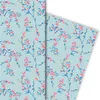 Zartes Blumen Geschenkpapier mit Hibiskus Blüten-Zweigen, Produktbild-Vorschau 2