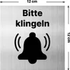Bitte klingeln Schild Dibond/Alu 3 mm 12x12cm mit Klebepad Produktbild-Vorschau 3