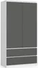 Kleiderschrank AKORD S90 Weiß 90 cm 2 Türen 2 Schubladen 4 Produktbild-Vorschau 1