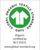 A logo for Global Organic Textile Standard (GOTS) with text indicating organic certification. Podgląd zdjęcia produktu