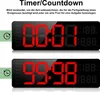 Two digital clocks displaying different times, with German text describing their function. Produktbild-Vorschau