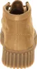 A rear view of a brown leather clog. Voir les images du produit