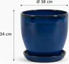 Fioriera modello "EggPot" 38 cm in Vetroceramica blu reale Anteprima dell’immagine prodotto 2