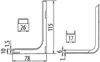 Technical drawing with dimensions of a shelf bracket. Produktbild-Vorschau