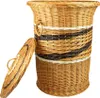 A wicker laundry basket with its lid open, shown against a white background. Produktbild-Vorschau