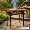 Holzkohlegrill Standgrill 120x31x65 cm Schwenkgrill BBQ Produktbild-Vorschau 5