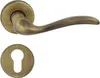 A door handle set with a keyhole escutcheon plate, both in a vintage bronze finish, presented against a white background. Produktbild-Vorschau