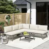 Outsunny Salon de jardin extérieur d'angle et convertible 4 Voir les images du produit 5
