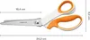 A pair of Fiskars scissors with dimensions indicated by measurement lines and text. Náhľad obrázku produktu